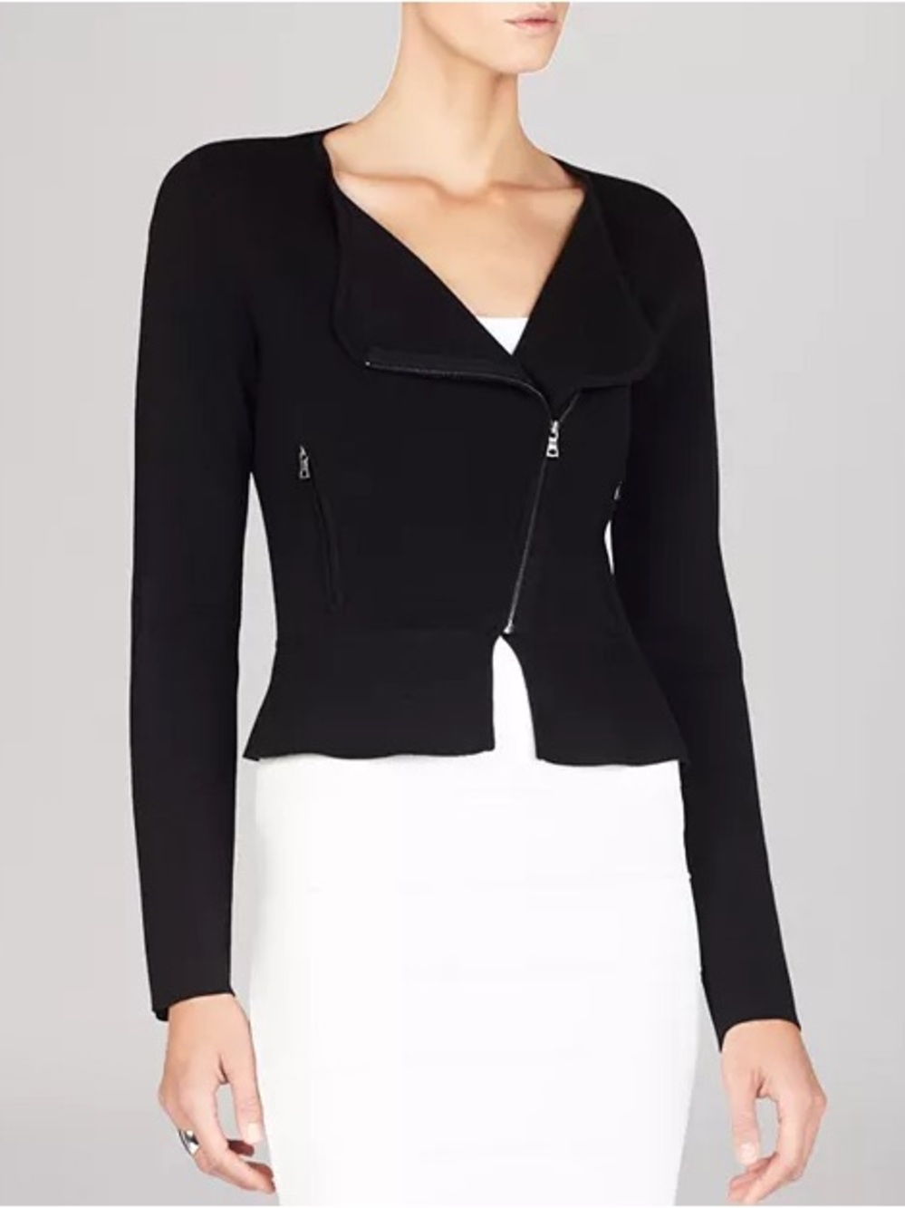 BCBGMaxAzria Black Peplum Jacket Size Medium
